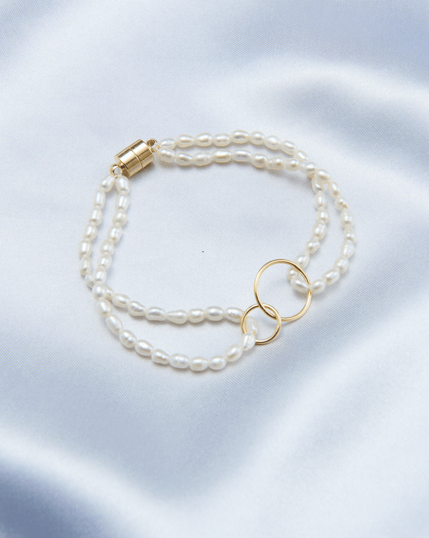 Double-ring Fine Pearl Bracelet