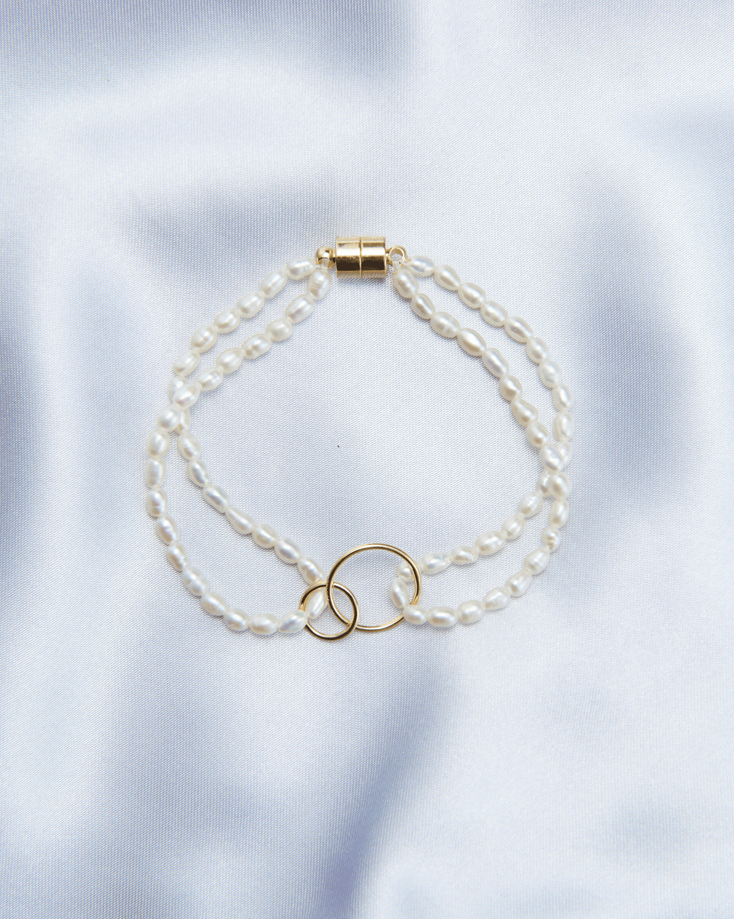 Double-ring Fine Pearl Bracelet