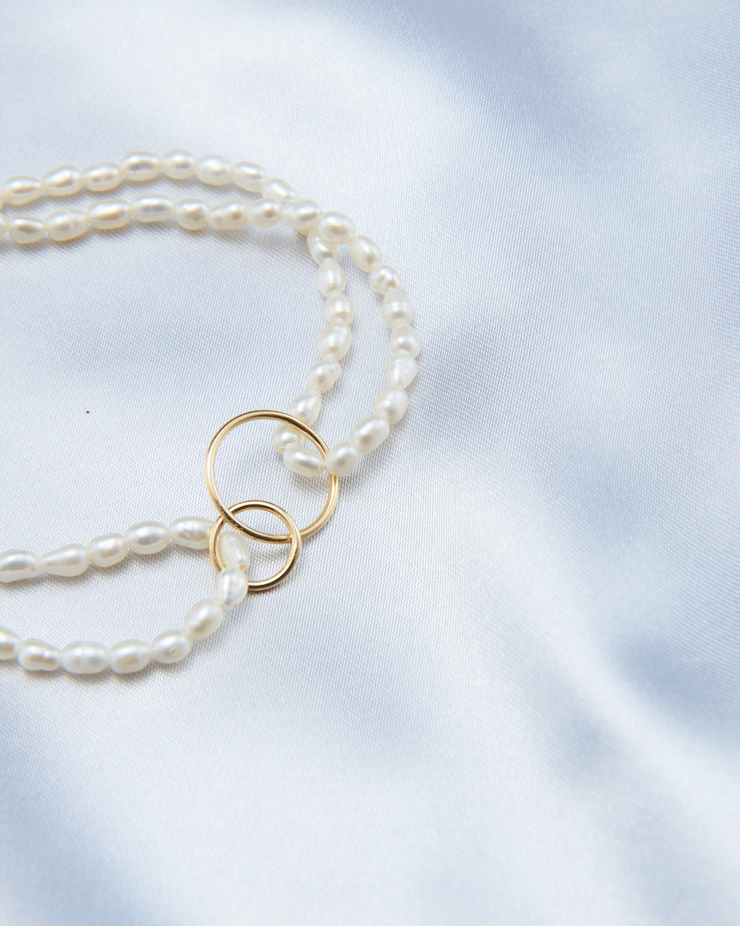 Double-ring Fine Pearl Bracelet