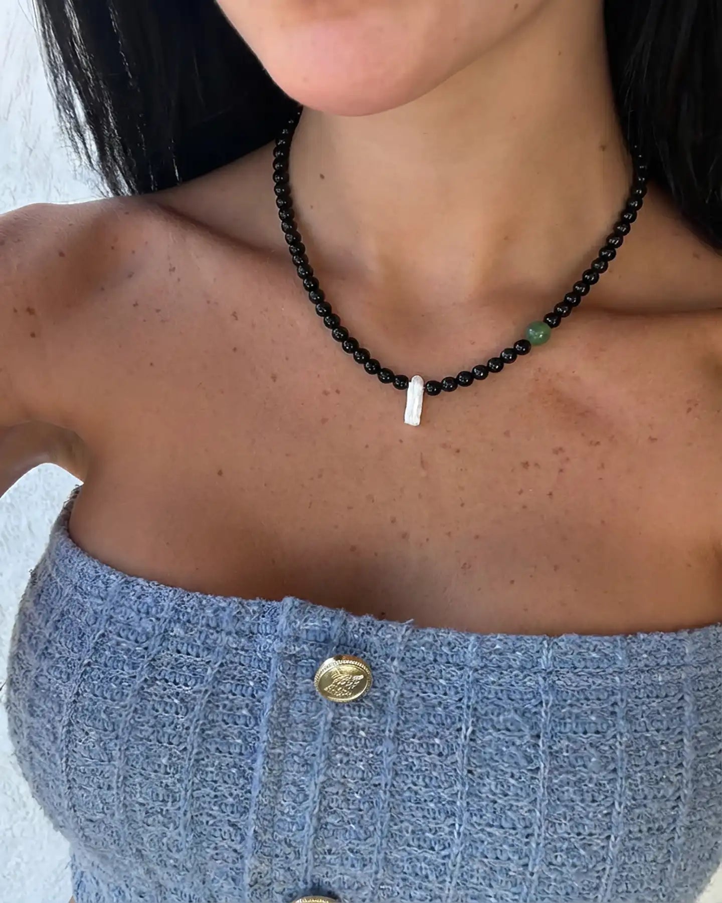 Black Onyx Pearl Necklace