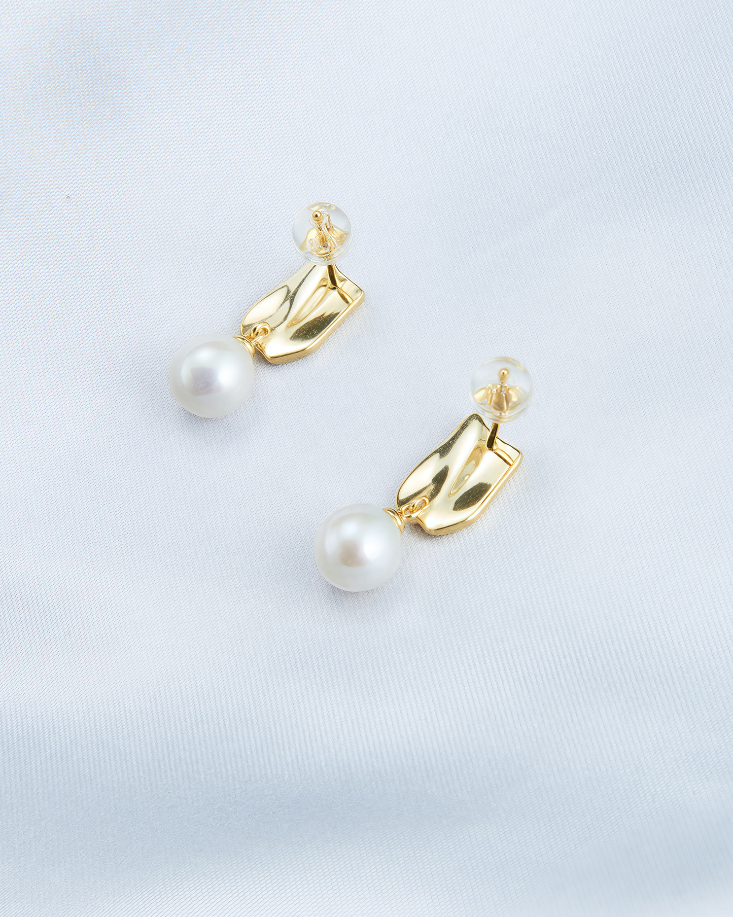 Metal Pearl Earrings