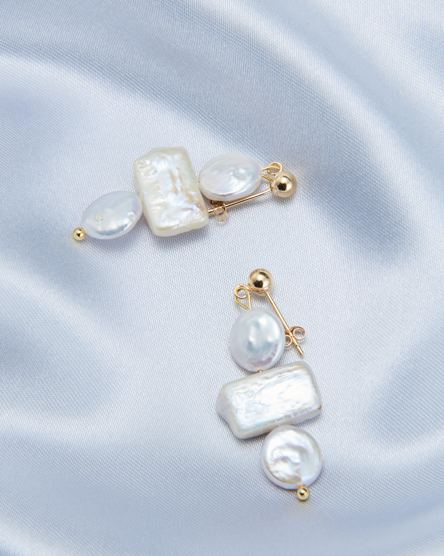 Square Round Baroque Earrings