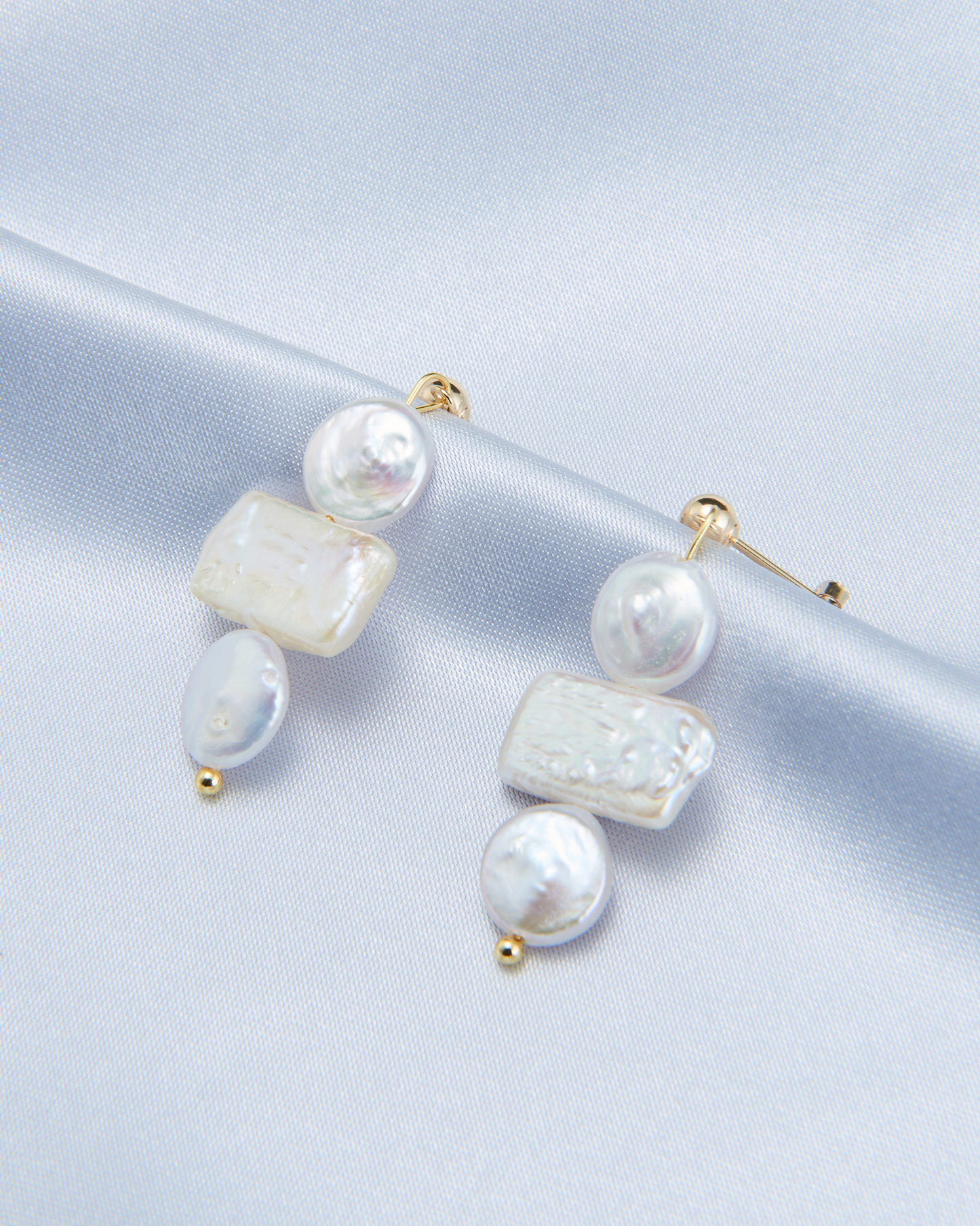 Square Round Baroque Earrings