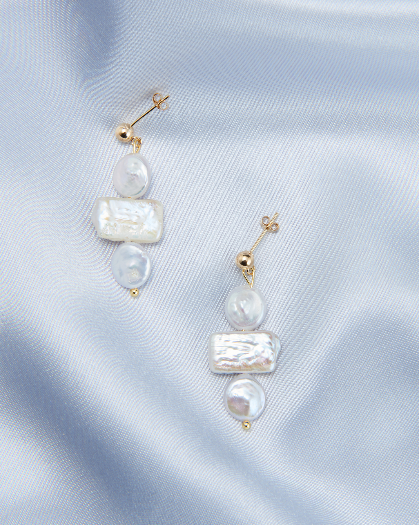 Square Round Baroque Earrings