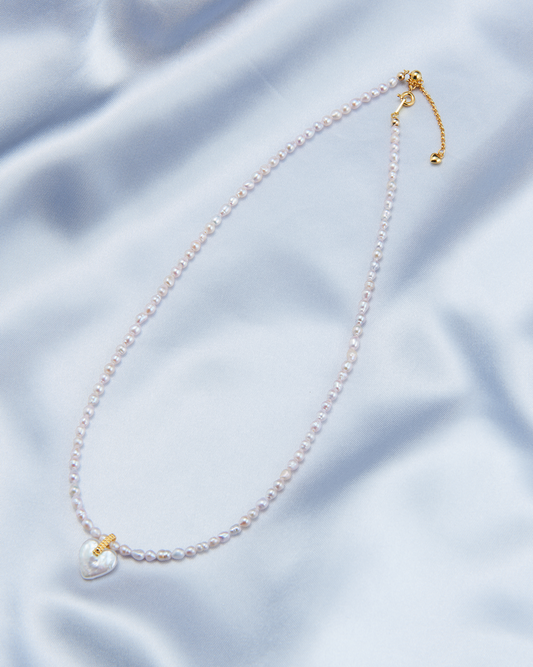 Fairy Pink Heart Pearl Necklace™
