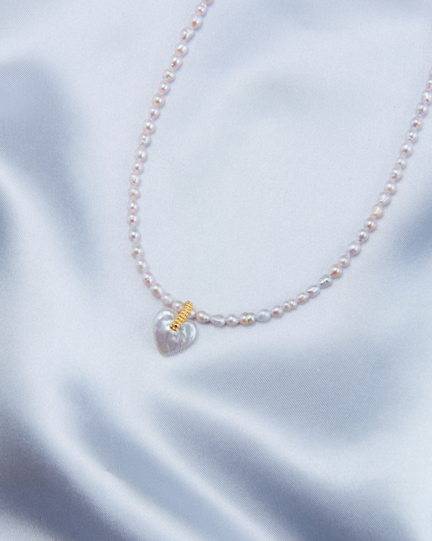 Fairy Pink Heart Pearl Necklace