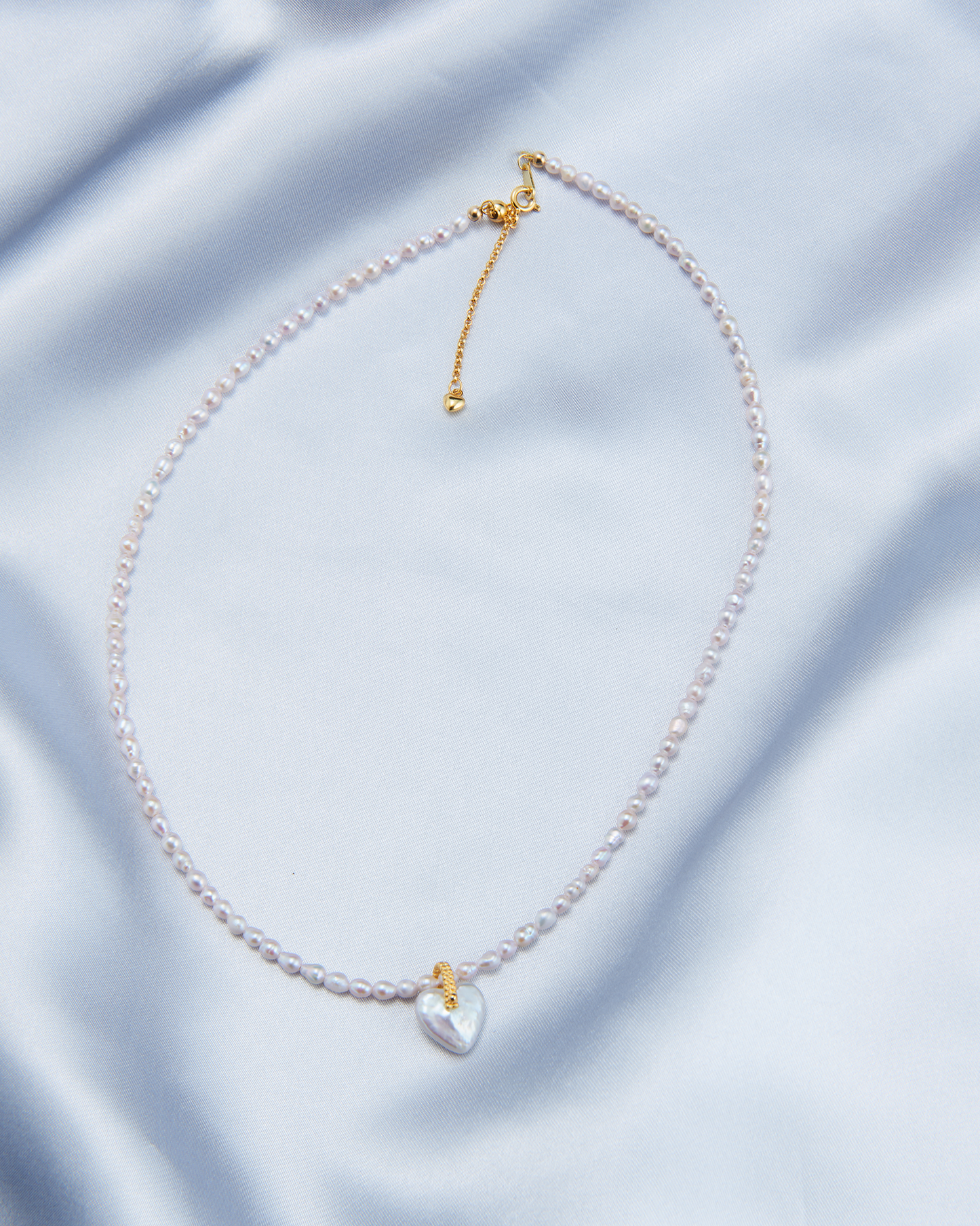 Fairy Pink Heart Pearl Necklace