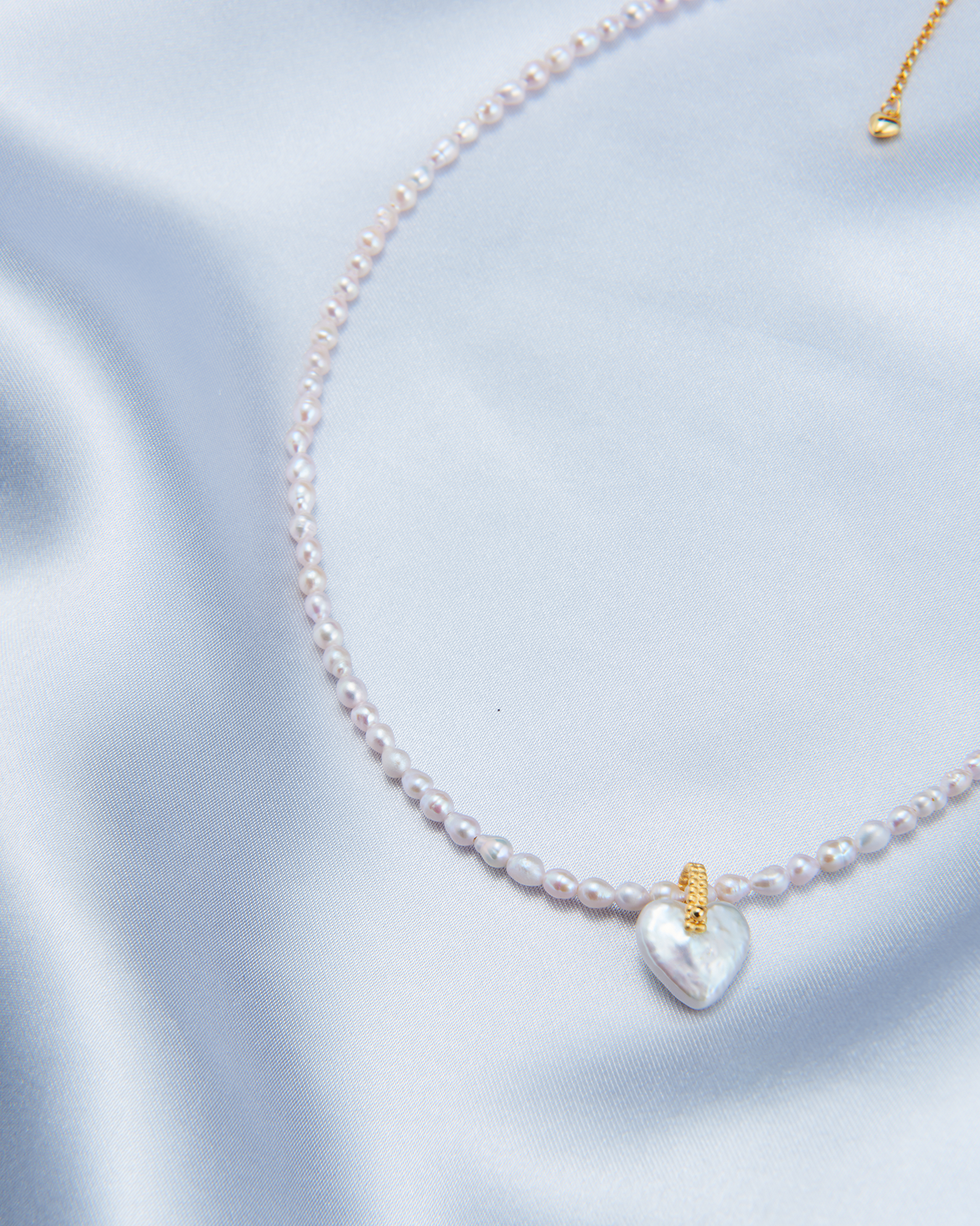 Fairy Pink Heart Pearl Necklace