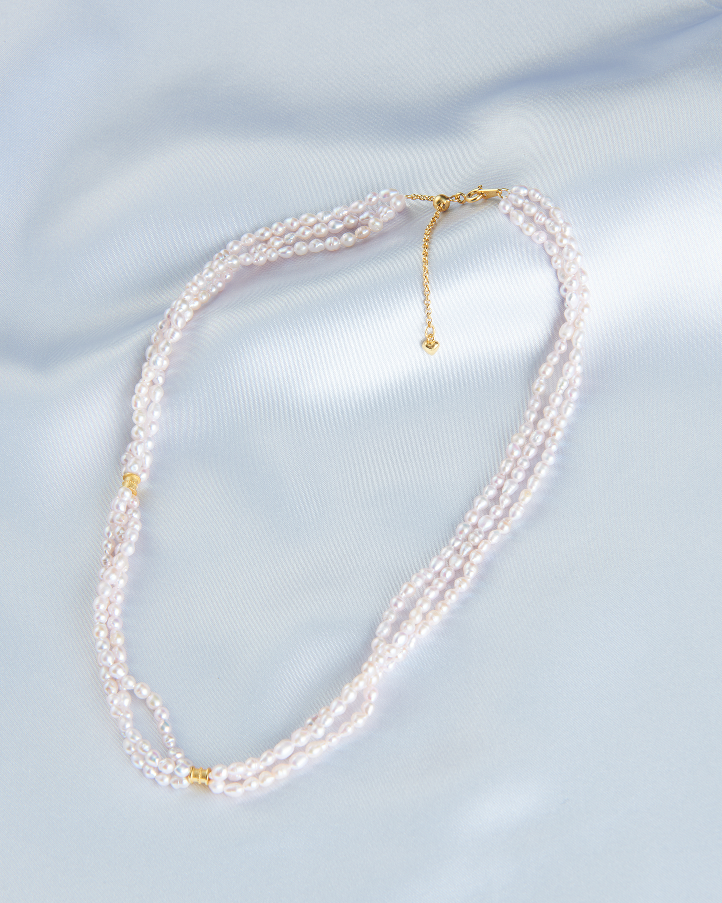 Triple Layer Fairy Pink Pearl Necklace