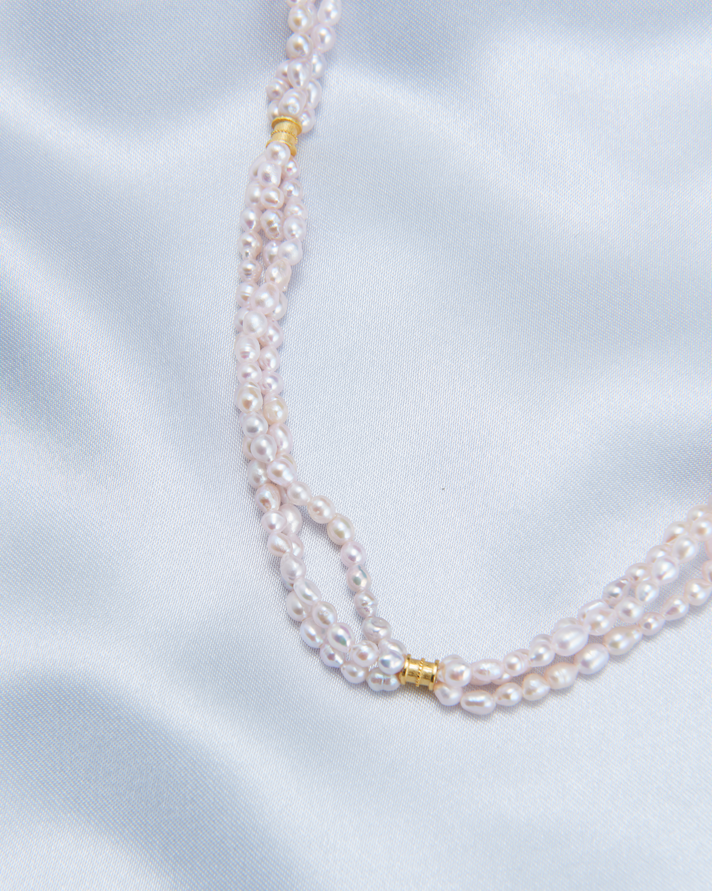 Triple Layer Fairy Pink Pearl Necklace