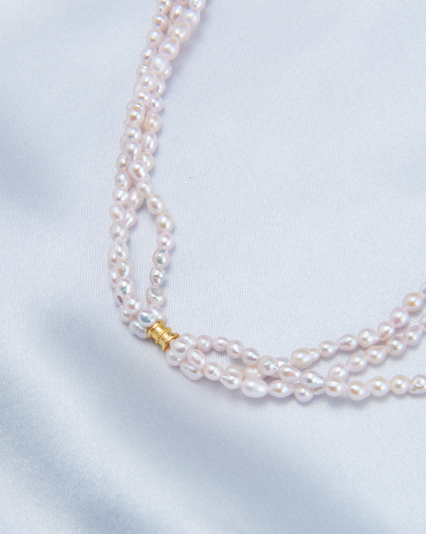 Triple Layer Fairy Pink Pearl Necklace