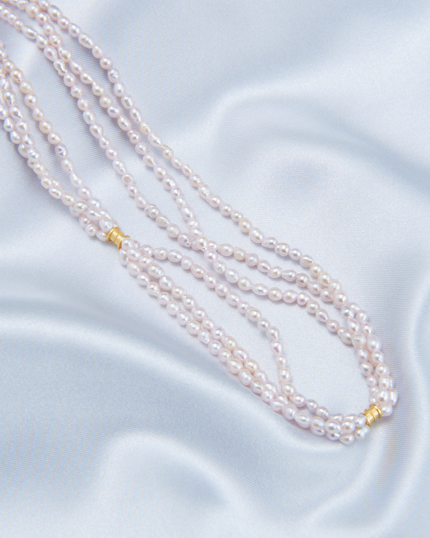 Triple Layer Fairy Pink Pearl Necklace