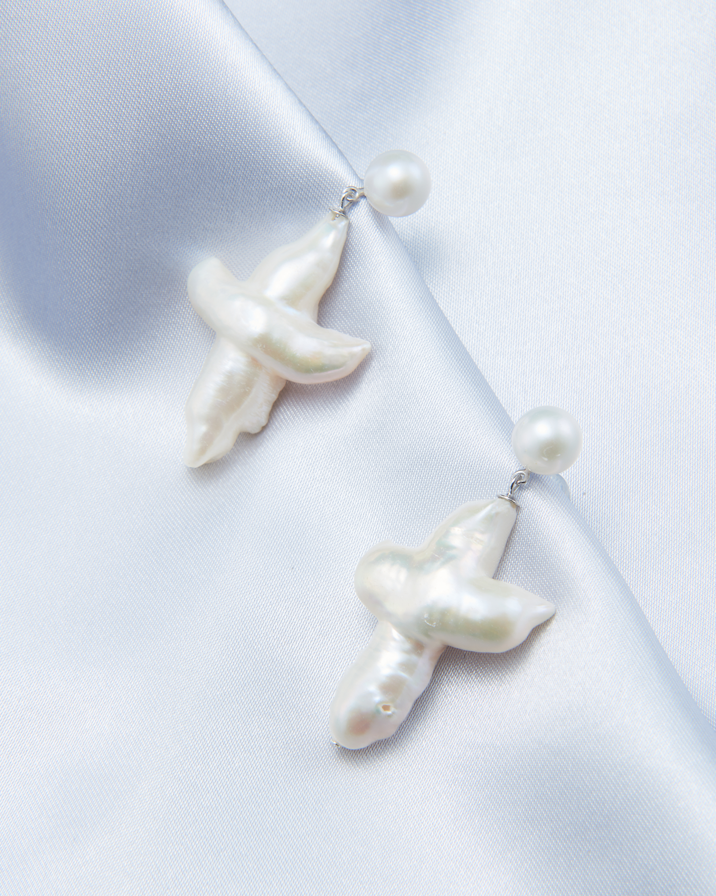 Crucifix Pearl Earrings