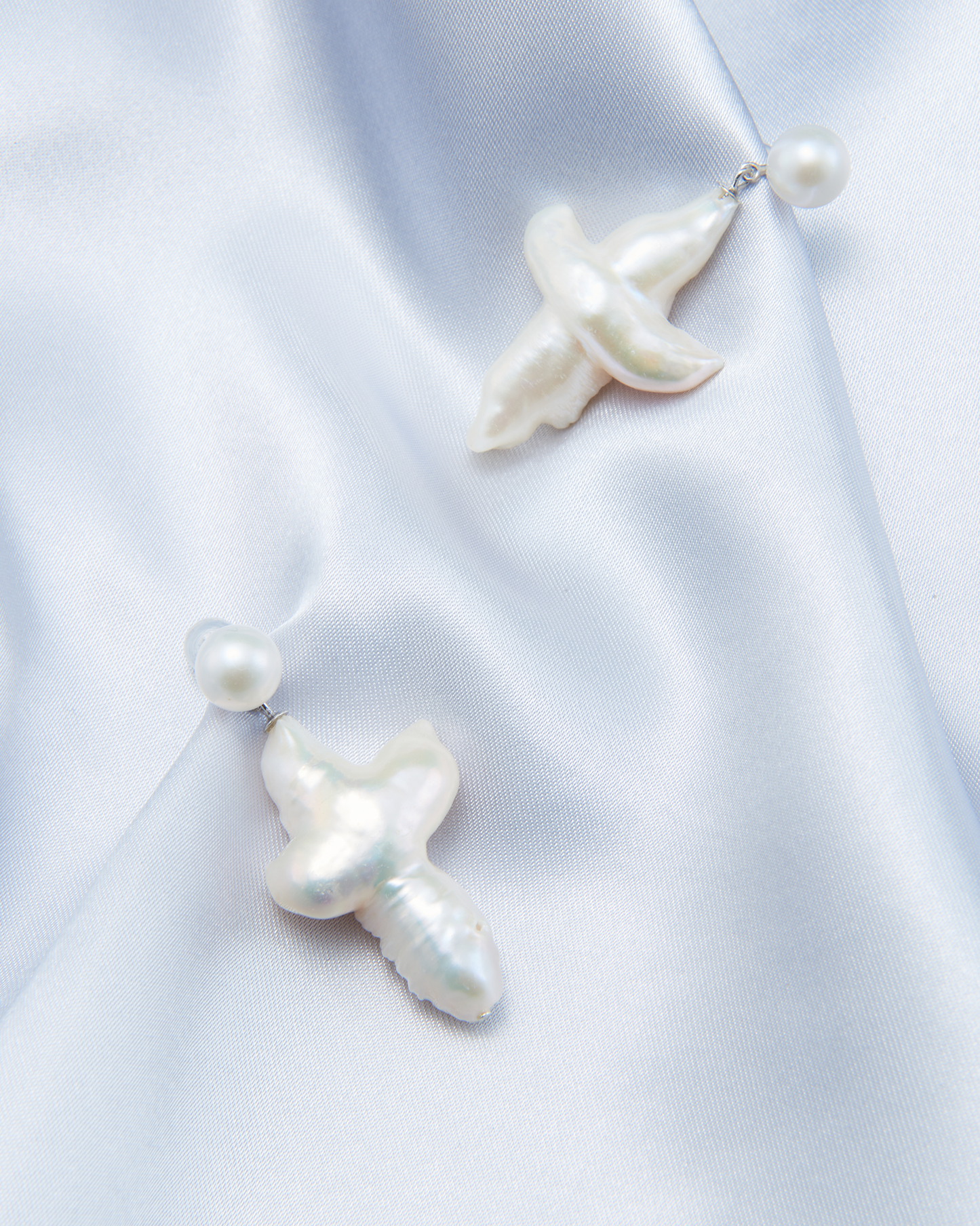 Crucifix Pearl Earrings