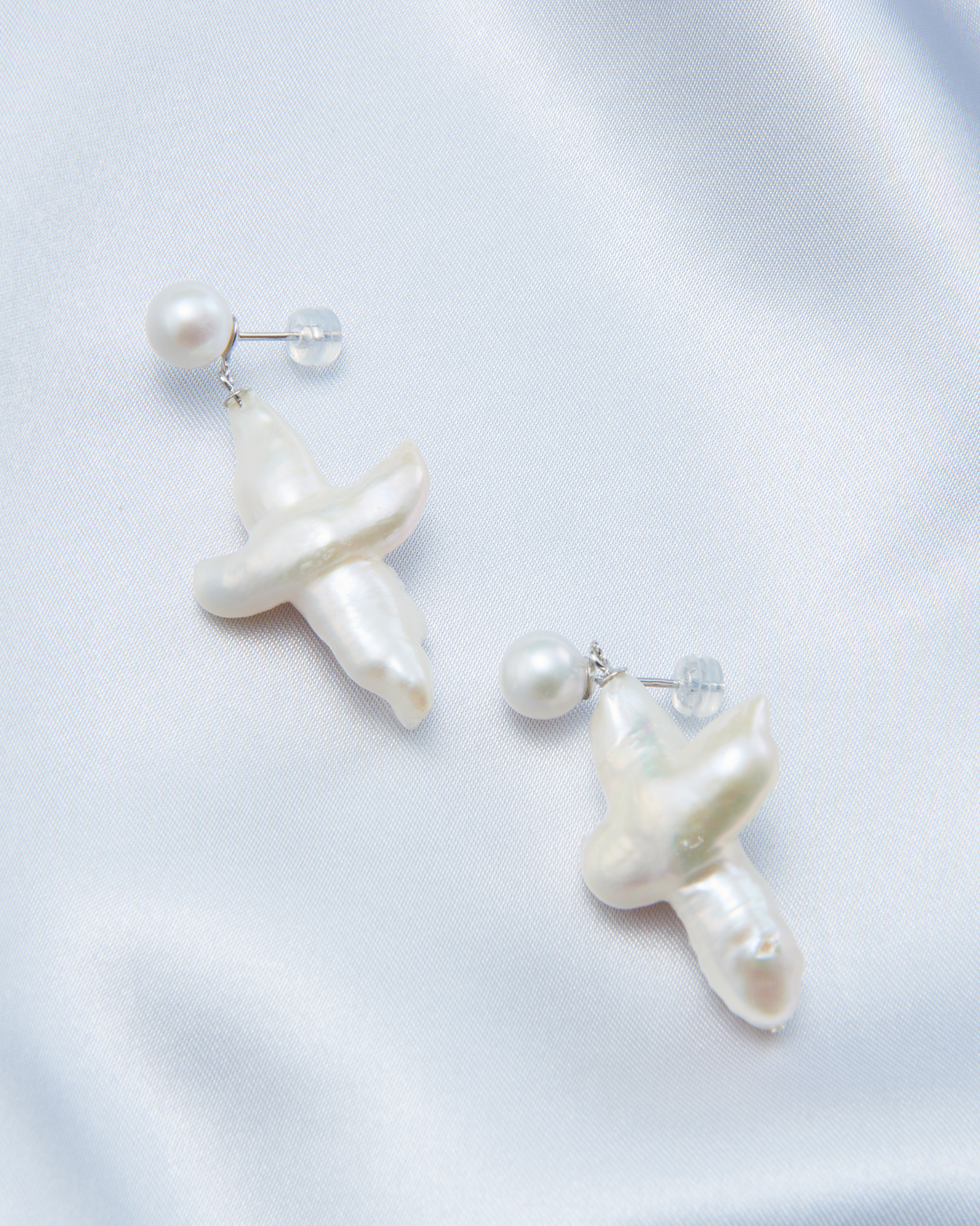Crucifix Pearl Earrings