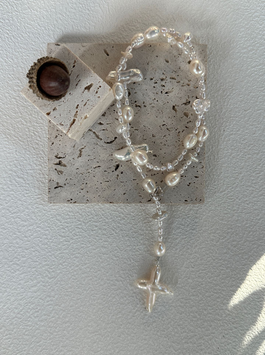 Cross Long Pearl Necklace™