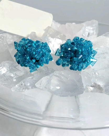 Blue Ice Crystal Earrings