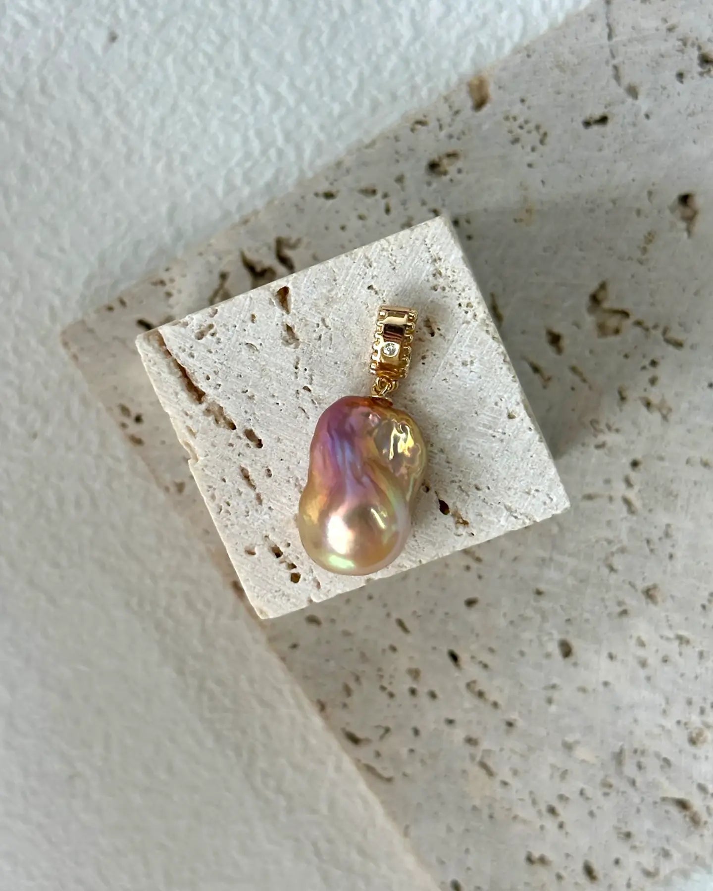 Iridescent Baroque Pearl Necklace