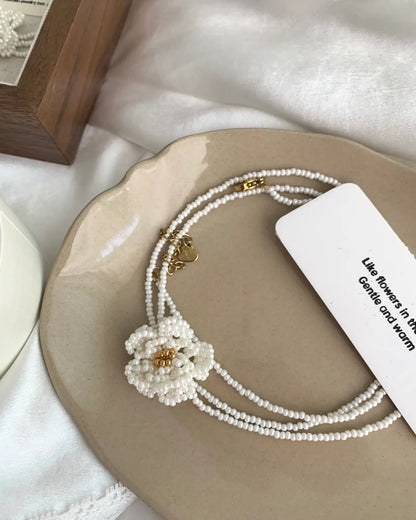 White Camellia Pearl Set