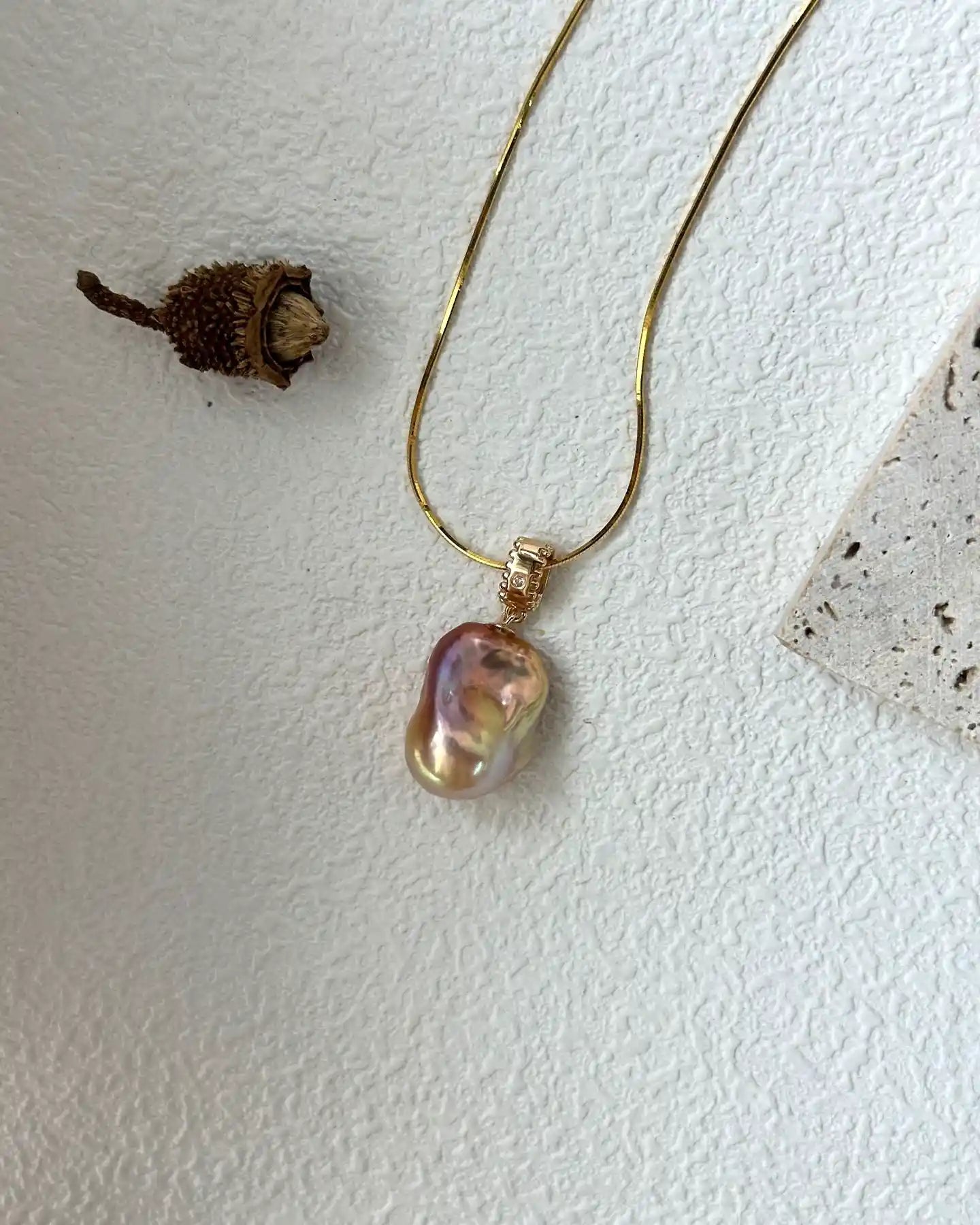 Iridescent Baroque Pearl Necklace