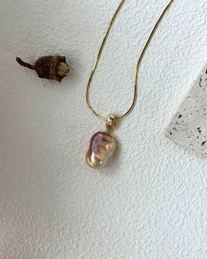 Iridescent Baroque Pearl Necklace