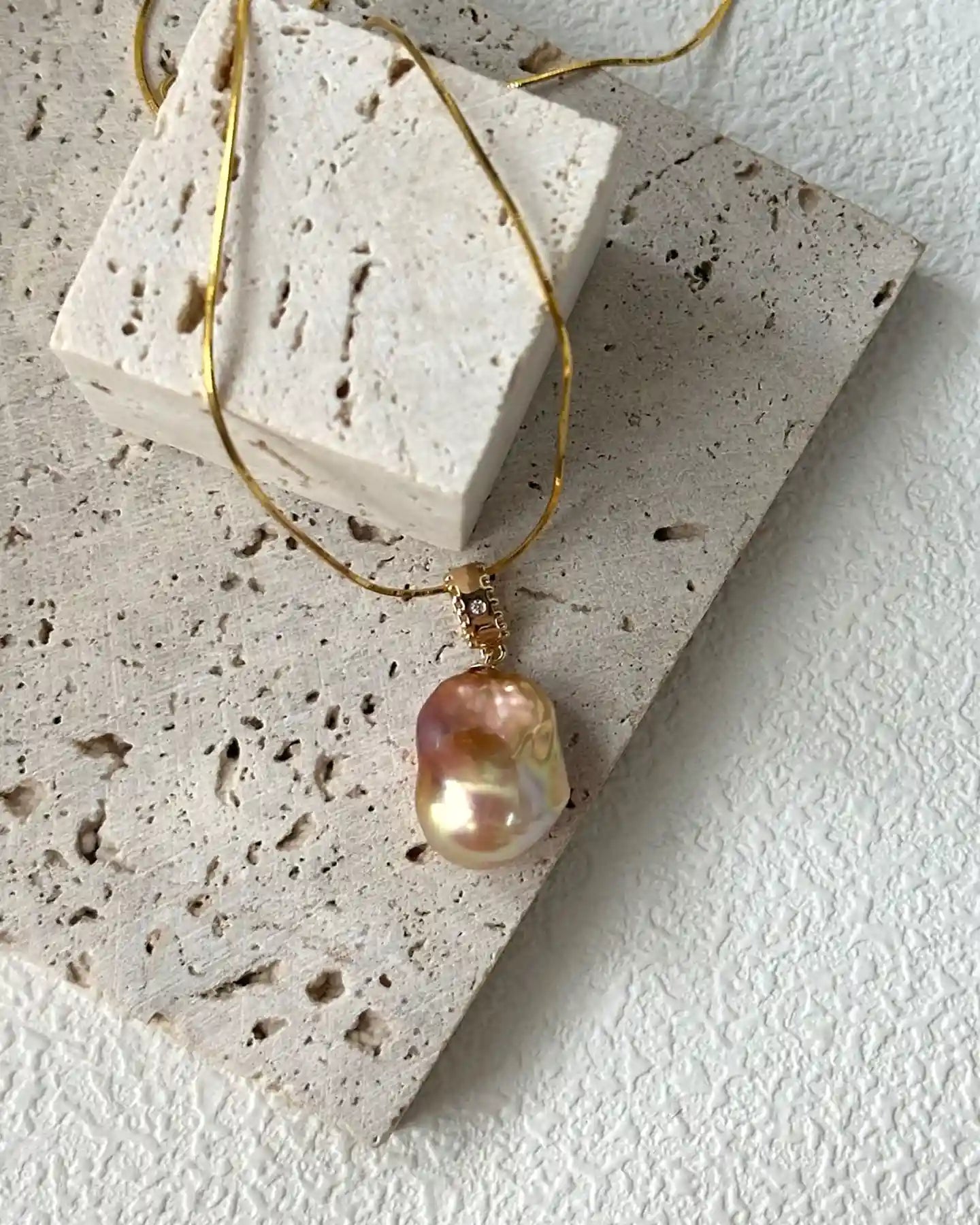 Iridescent Baroque Pearl Necklace