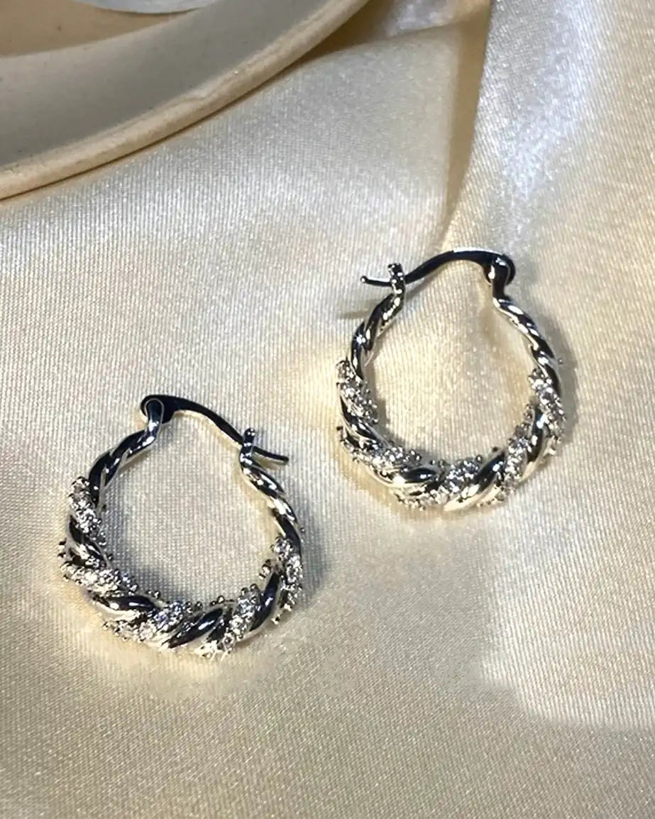 Twisted Sparkle Hoops