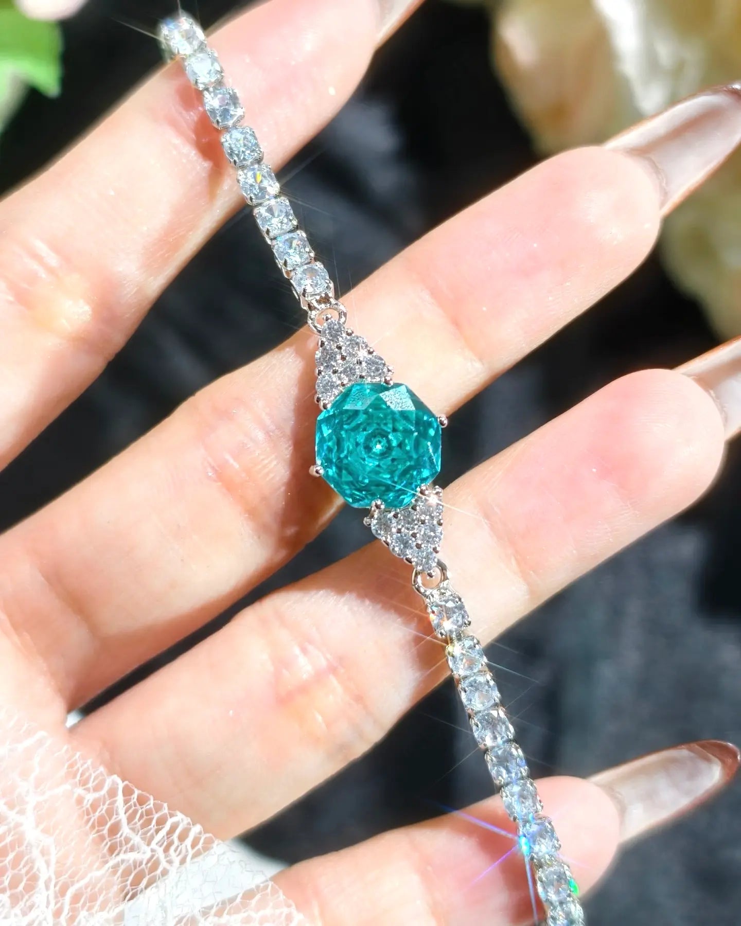 Blue Rose Zircon Set