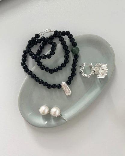 Black Onyx Pearl Necklace