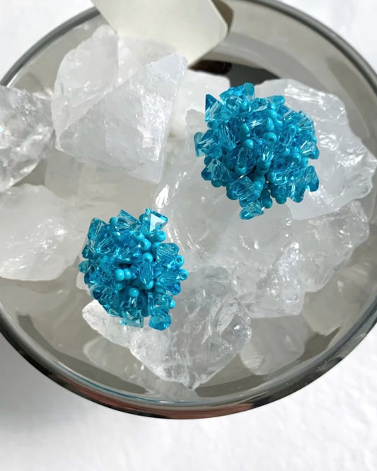 Blue Ice Crystal Earrings