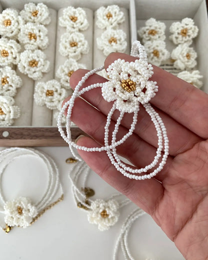 White Camellia Pearl Set