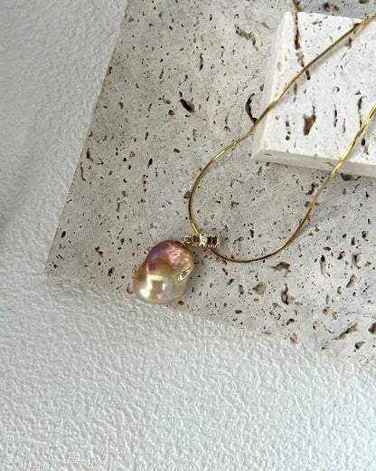 Iridescent Baroque Pearl Necklace
