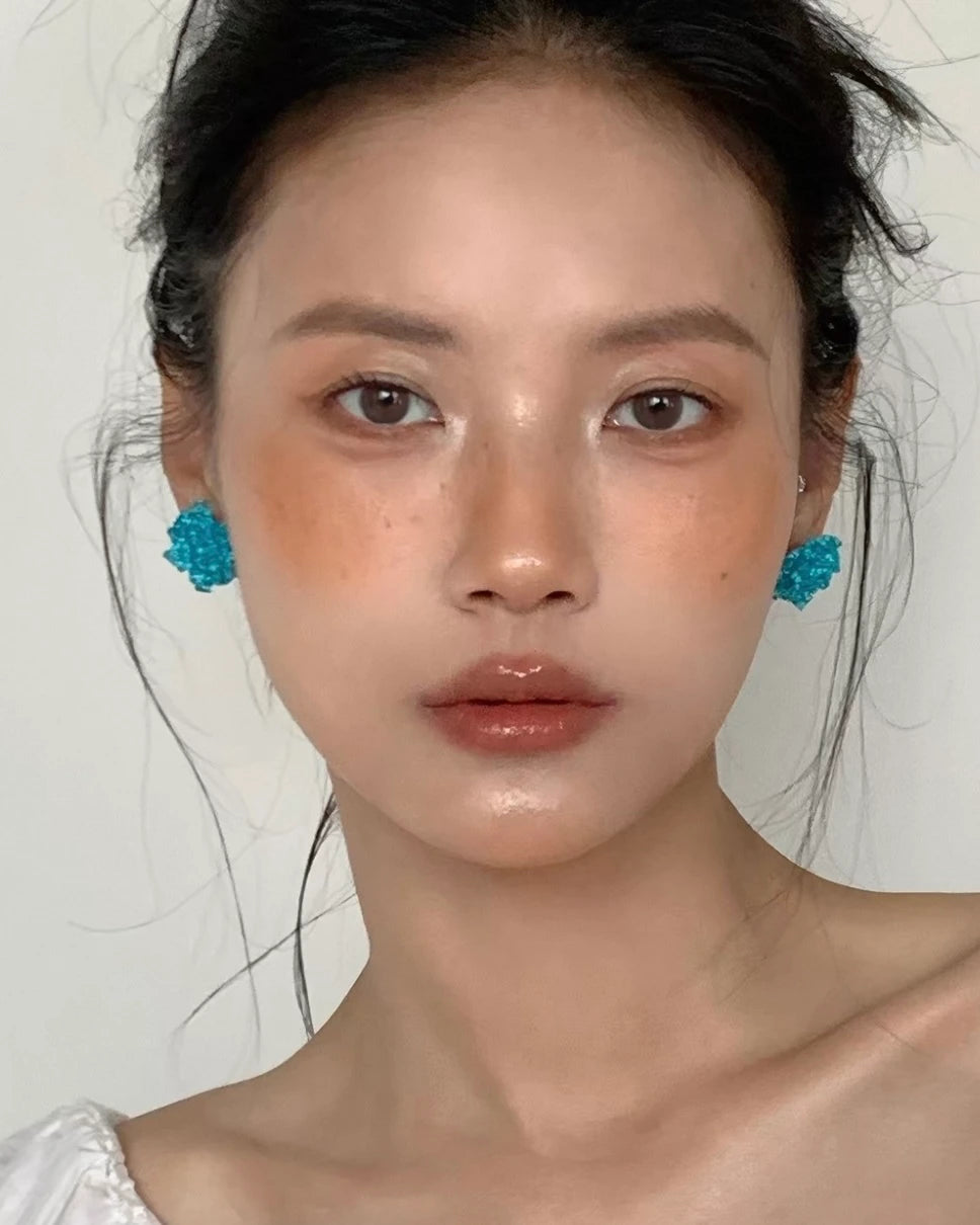 Blue Ice Crystal Earrings