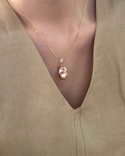 Iridescent Baroque Pearl Necklace