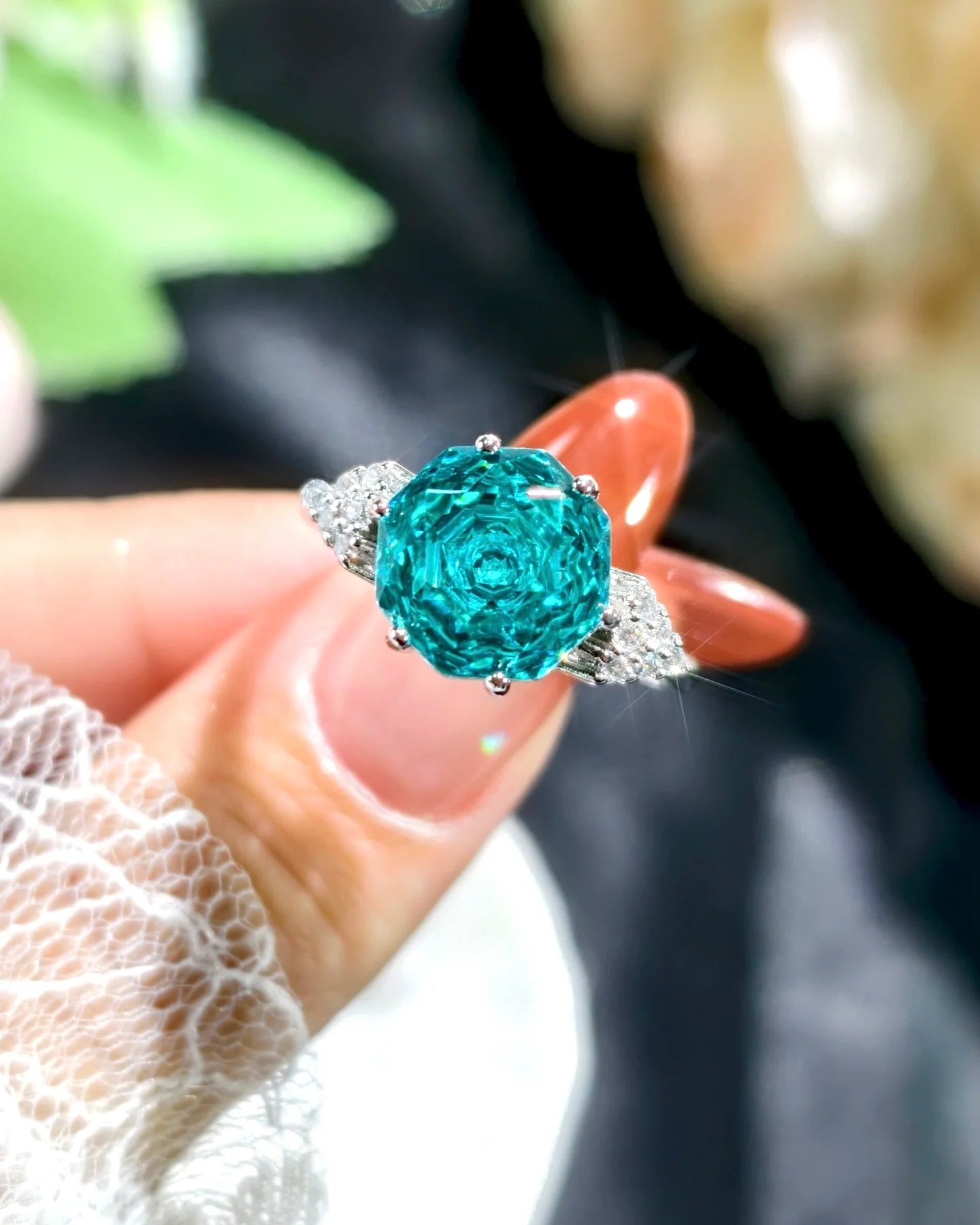 Blue Rose Zircon Set