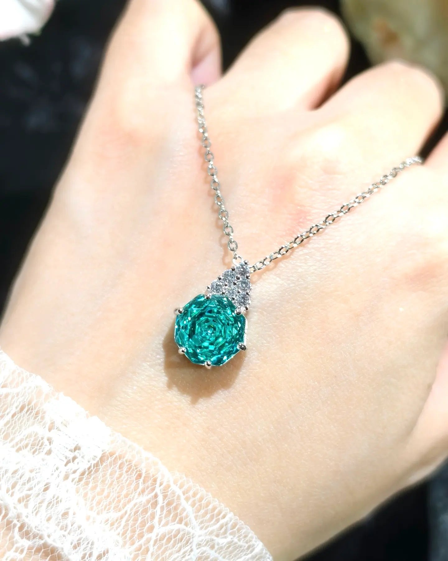Blue Rose Zircon Set