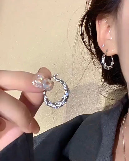 Twisted Sparkle Hoops