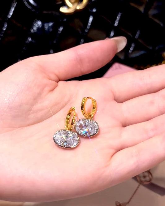East-West Oval Drop Earrings