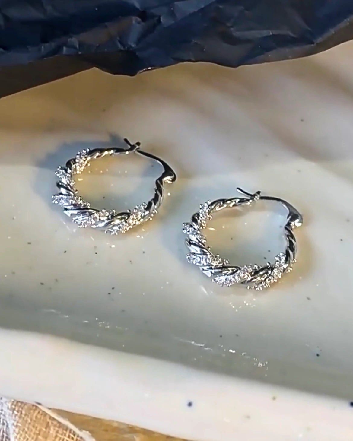 Twisted Sparkle Hoops