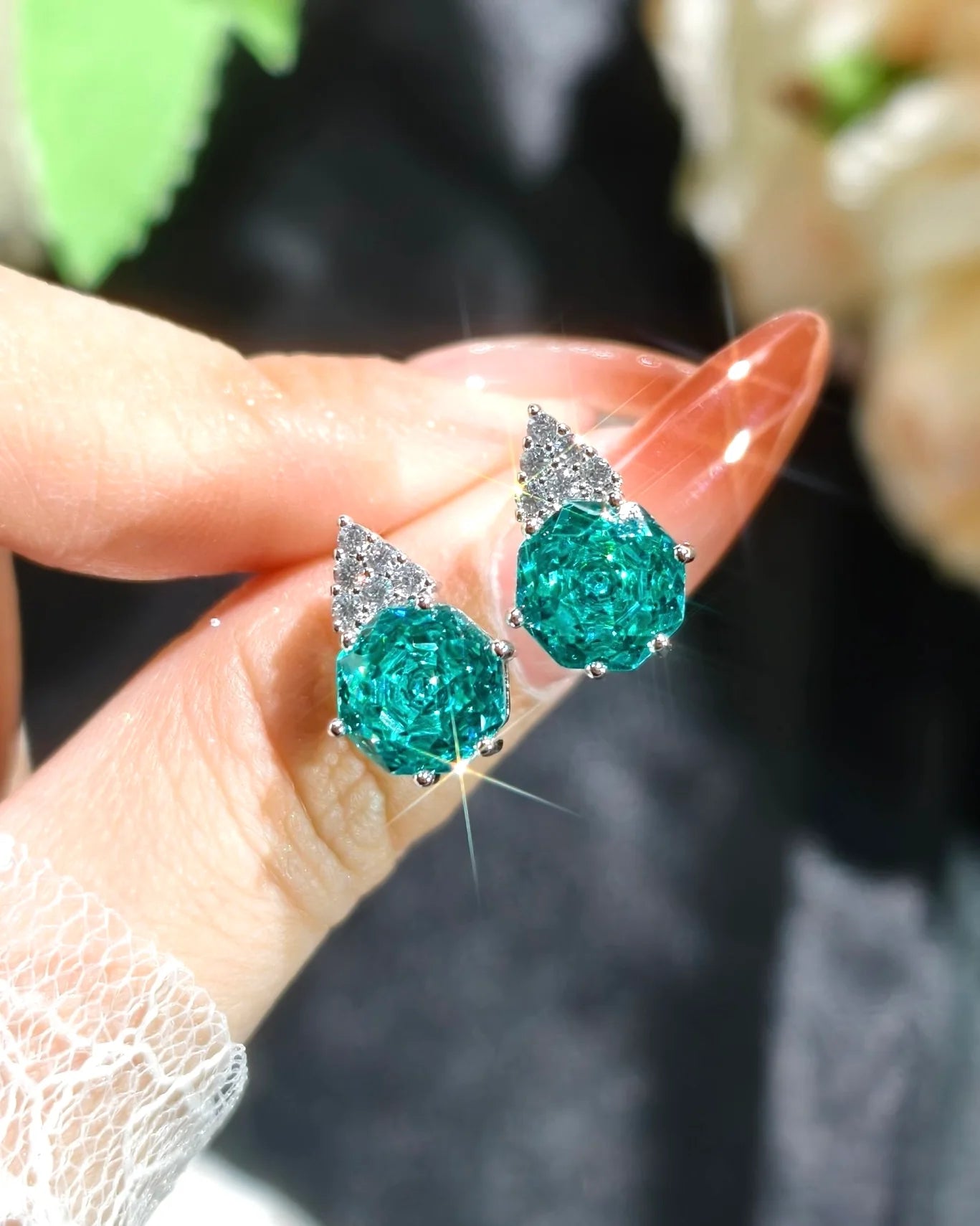 Blue Rose Zircon Set