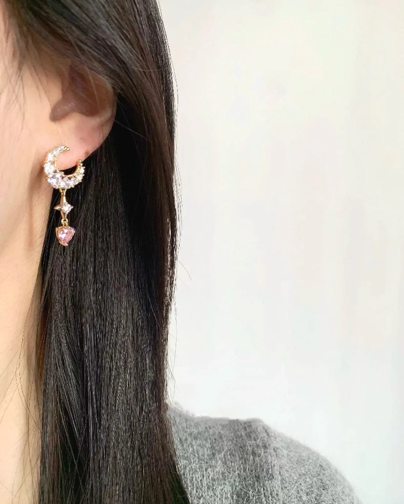 Moon & Heart Earrings