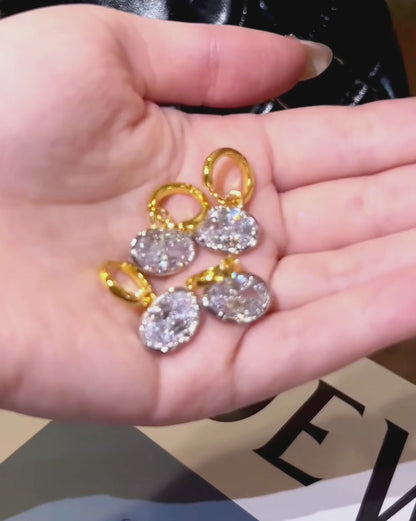 East-West Oval Drop Earrings