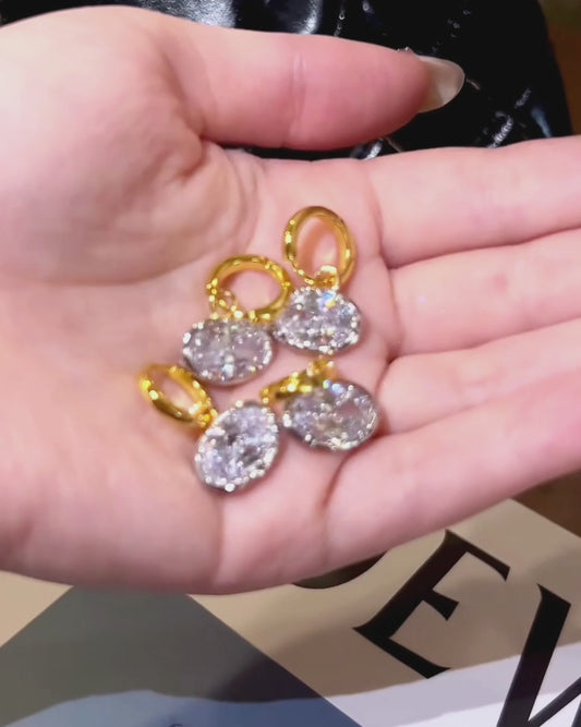 East-West Oval Drop Earrings
